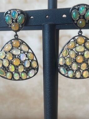 Multicolor Opal Teardrop Dangle Earrings - Women Jewelry